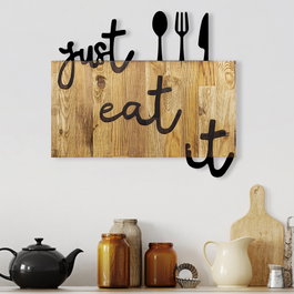 Wallity Just Eat It Escultura de pared en Nogal y Negro